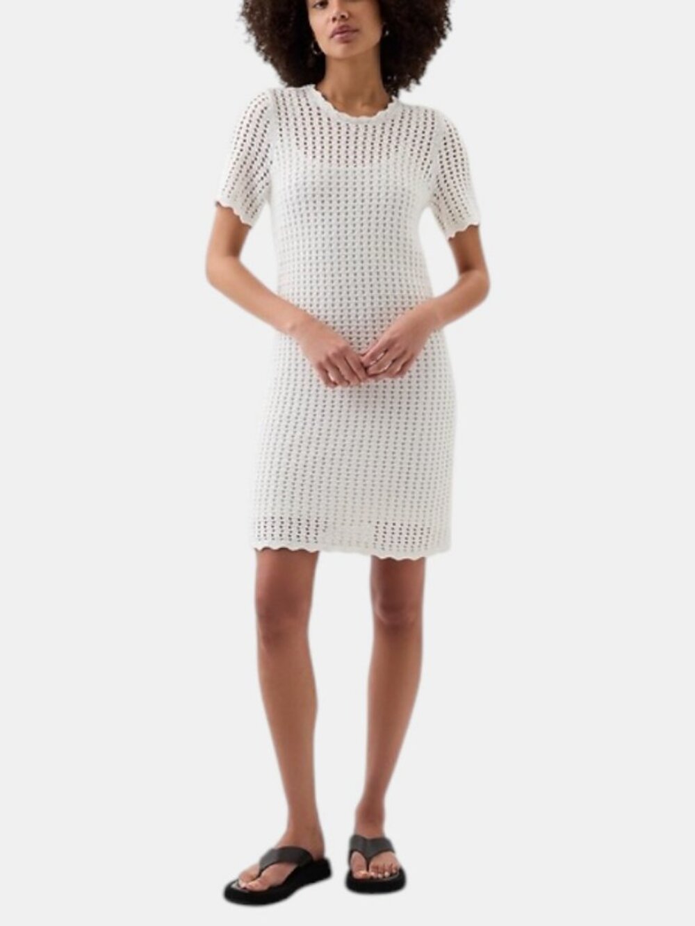 GAP CROCHET MINI DRESS OFF WHITE 100% COTTON NWOT SIZE L